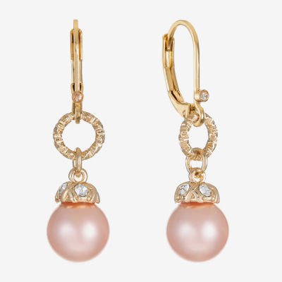 Monet Jewelry Simulated Pearl Round Drop Earrings