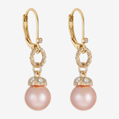 Monet Jewelry Simulated Pearl Round Drop Earrings