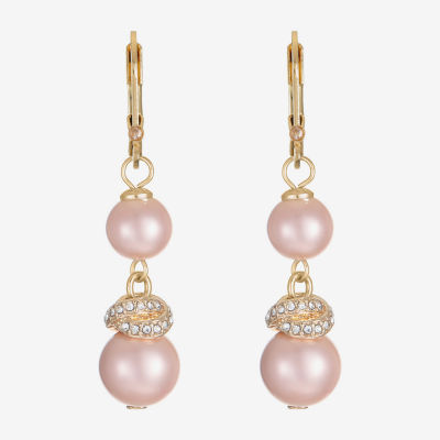 Monet Jewelry Womens Simulated Pearl Round Drop Earrings