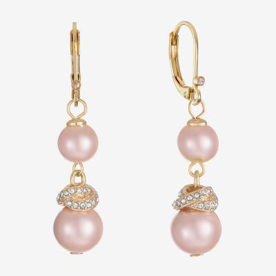 Monet Jewelry Simulated Pearl Round Drop Earrings