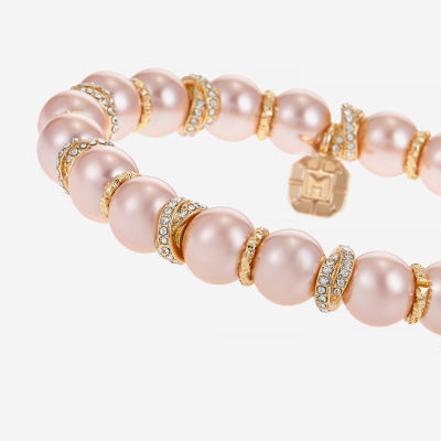 Monet Jewelry Womens Simulated Pearl Round Stretch Bracelet