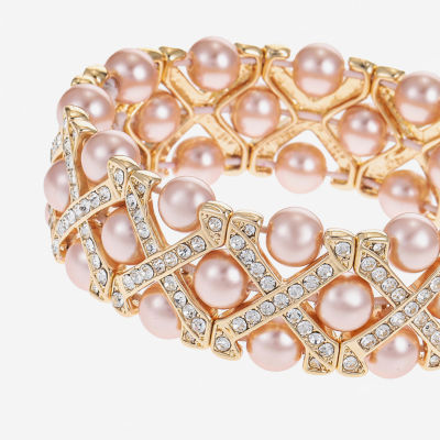 Monet Jewelry Thick Simulated Pearl Round Stretch Bracelet