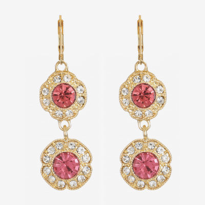 Monet Jewelry Double Glass Flower Drop Earrings JCPenney