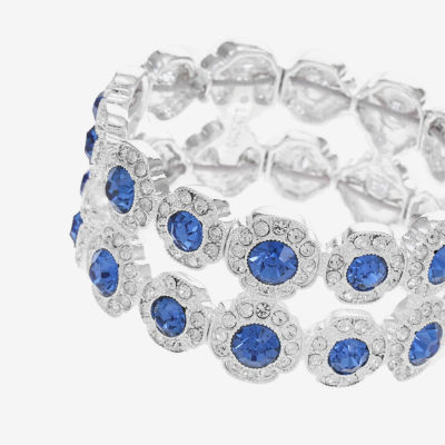Monet Jewelry Thick Glass Flower Stretch Bracelet