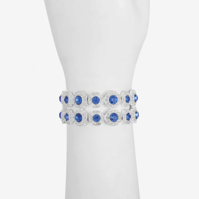 Monet Jewelry Thick Glass Flower Stretch Bracelet