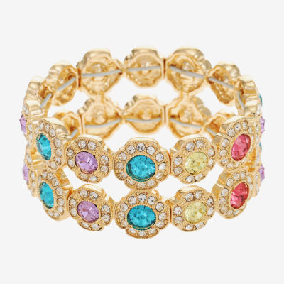 Monet Jewelry Thick Glass Flower Stretch Bracelet JCPenney