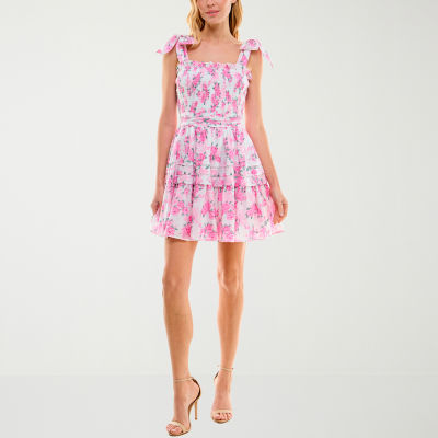 B. Smart Juniors Sleeveless Floral Fit + Flare Dress