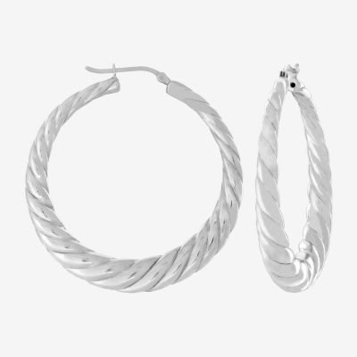 Sterling Silver 48mm Round Hoop Earrings