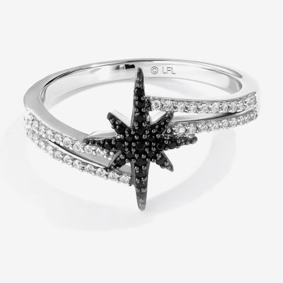 Star Wars Fine Jewelry Guardians Of Light Womens 1/4 CT. T.W. Natural Black Diamond Sterling Silver Cocktail Ring