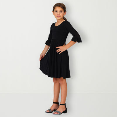 24seven Comfort Apparel Big Girls Sleeveless A-Line Dress