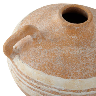 Linden Street 10.5 In Stripe Terracotta Vase
