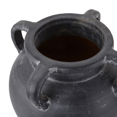 Linden Street "13.5"" Large Black Terracotta" Vase