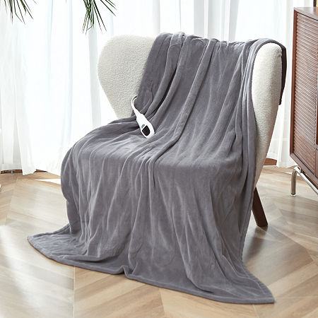 North Star Home Microplush Electric Throws, One Size, Gray