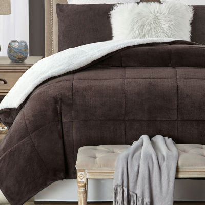 Swift Home Reversible Embossed Faux Fur and Micro-Mink Plush Throw Blanket