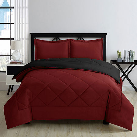 Swift Home All-Season Reversible Ultra Soft Midweight Reversible Down Alternative Comforter Set, One Size, Red