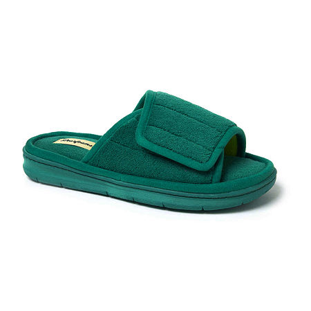 Dearfoams Mickey Terry Womens Slip-On Slippers, Small, Green