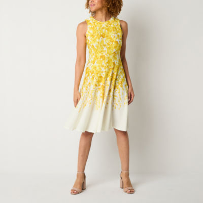 Danny & Nicole Sleeveless Floral Fit + Flare Dress