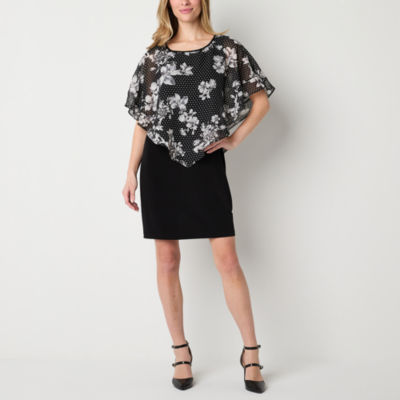 Alyx Short Sleeve Floral Dot Popover Sheath Dress