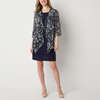 R & K Originals Faux-Jacket Dress With Removable Necklace