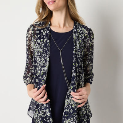 R & K Originals Faux-Jacket Dress With Removable Necklace