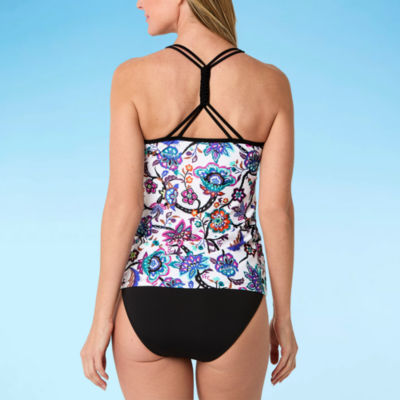 Free Country Floral Tankini Swimsuit Top