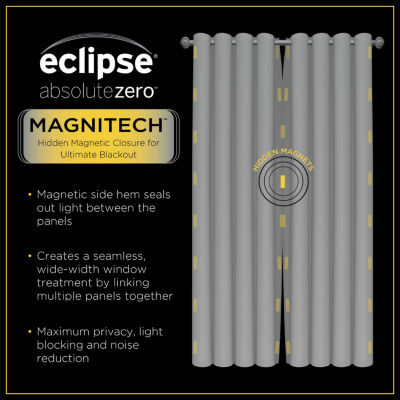 Eclipse Cannes Magnitech 100% Blackout Rod Pocket Single Curtain Panel