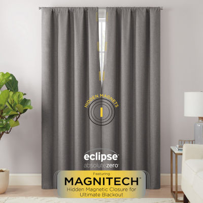 Eclipse Cannes Magnitech 100% Blackout Rod Pocket Single Curtain Panel