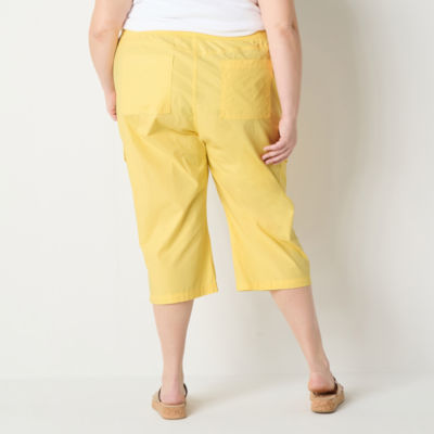 St. John's Bay Cargo Mid Rise Plus Capri Pants