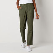 st. john's bay womens green casual dress pants size 14 inseam 25 - Helia  Beer Co
