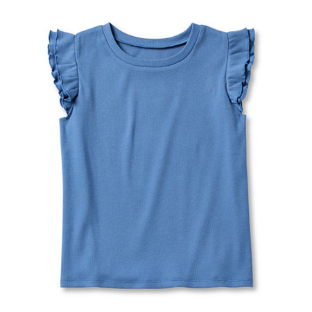 Thereabouts Little & Big Girls Round Neck Short Sleeve T-Shirt, X-large (16), Blue