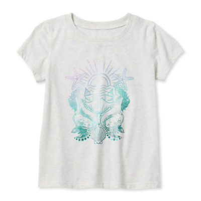 Thereabouts Little & Big Kid Girls Sensory Friendly Round Neck Short Sleeve Adaptive Regular Fit Graphic T-Shirt