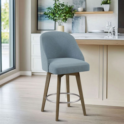 Madison Park Walsh Counter Stool Counter Height Upholstered Swivel Bar Stool