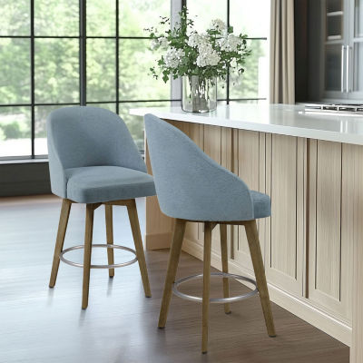 Madison Park Walsh Counter Stool Counter Height Upholstered Swivel Bar Stool