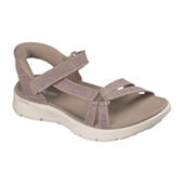 Sandales plates en cuir crème Arwell Sun pour femmes