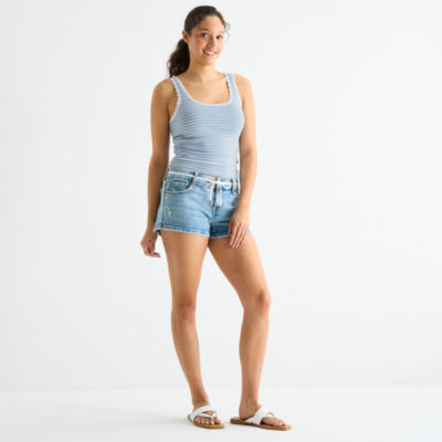 Arizona Womens 2 1/2" Low Rise Juniors Denim Short