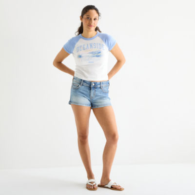 Arizona Womens 2 1/2" Low Rise Juniors Denim Short