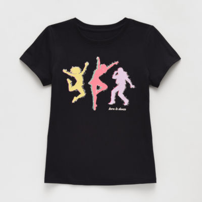 Xersion Little & Big Kid Girls Crew Neck Short Sleeve Regular Fit Graphic T-Shirt