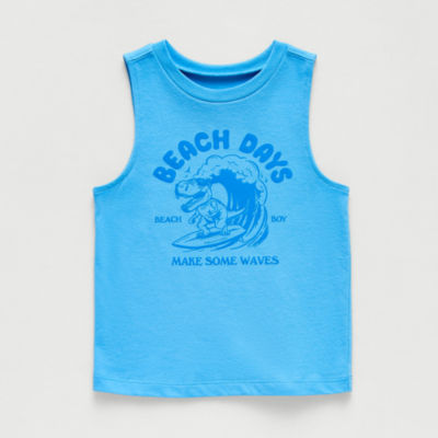 Okie Dokie Toddler Little Boys Round Neck Sleeveless Tank Top 3t Blue 7$