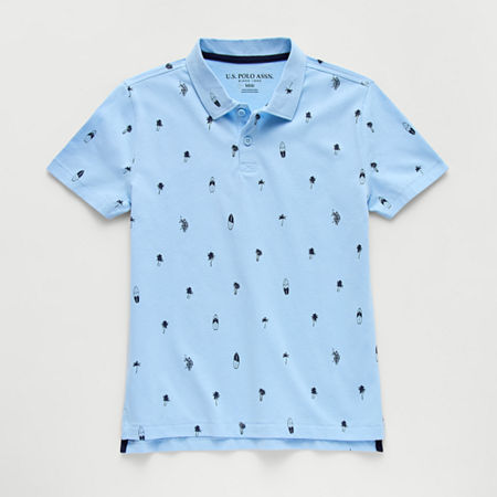 U.S. Polo Assn. Little & Big Kid Boys Short Sleeve Regular Fit Embroidered Polo Shirt, X-large, Blue