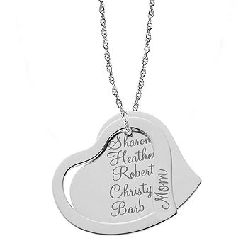 Personalized Louisiana State Charm Necklace with Engraved Heart Near Your City - 925 Sterling Silver