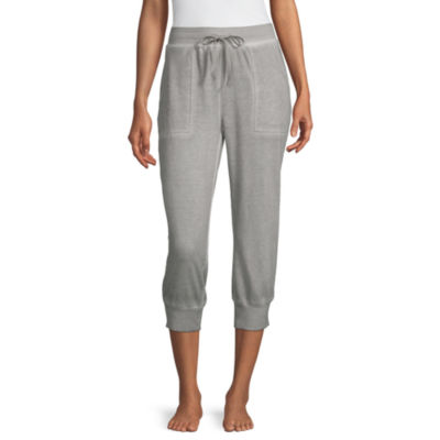 Ambrielle Womens French Terry Pajama Pants, Color: Griffin Grey Luna ...