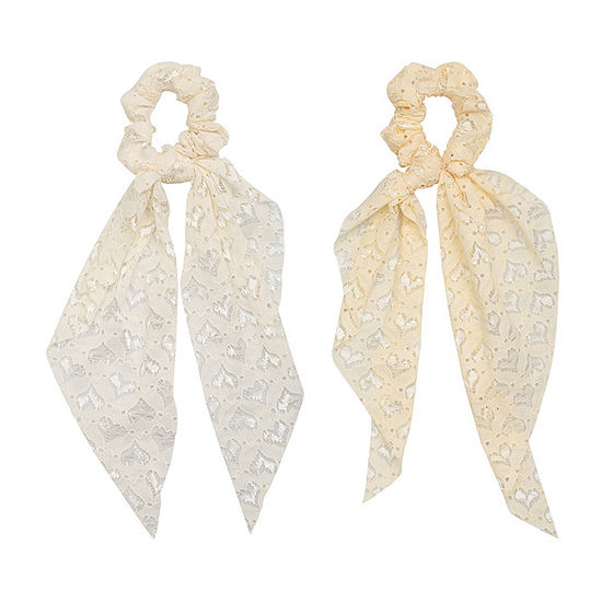 a.n.a Ivory Lace Scarf 2-pc. Hair Ties