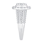 Womens 1 CT. T.W. Genuine White Diamond 10K White Gold Oval Engagement Ring