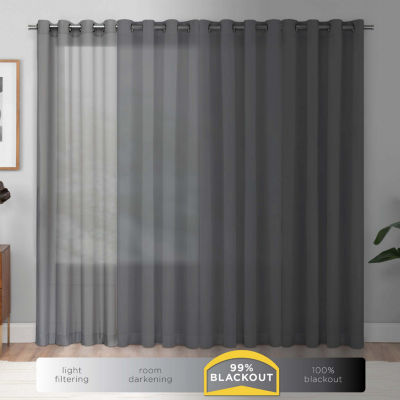 Eclipse Ronneby Stripe Grommet Top Blackout Single Curtain Panel