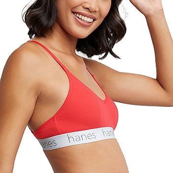 Hanes Originals Ultimate Stretch Cotton Women's Triangle Bralette, 2-Pack  DHO101, Color: Red Stone Heather - JCPenney