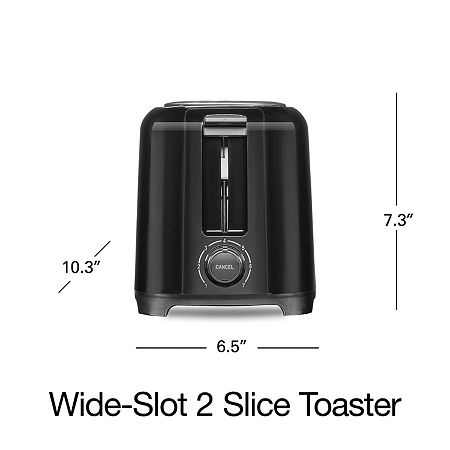 Proctor Silex Wide Slot 2 Slice Toaster, One Size, Black