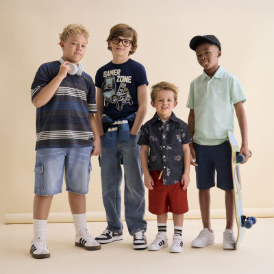 Thereabouts Little & Big Kid Boys Crew Neck Short Sleeve Regular Fit Graphic T-Shirt