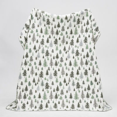 Linery Lodge Trees Reversible Quilt Set