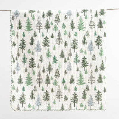 Linery Lodge Trees Reversible Quilt Set