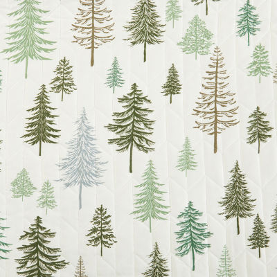 Linery Lodge Trees Reversible Quilt Set